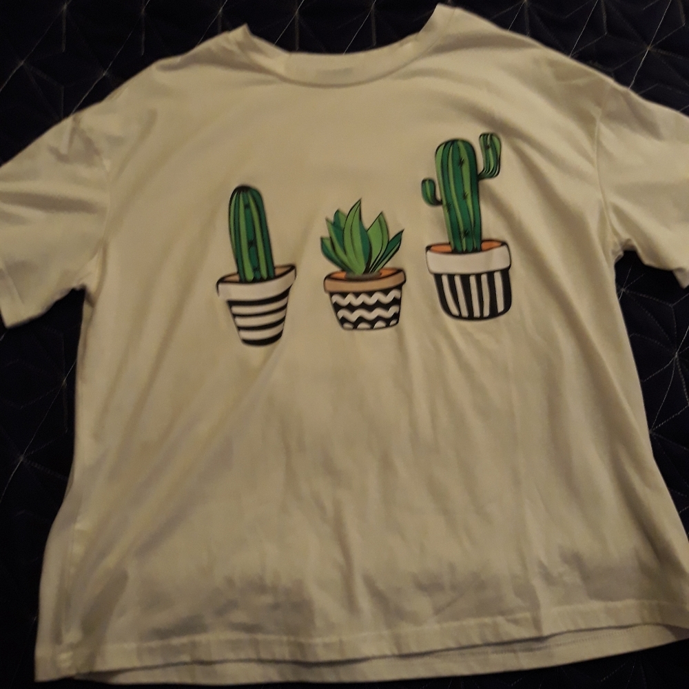 White cactus tee